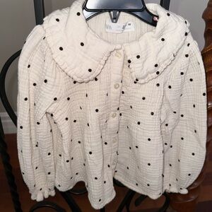 Zara White Polka Dot kids Muslim blouse